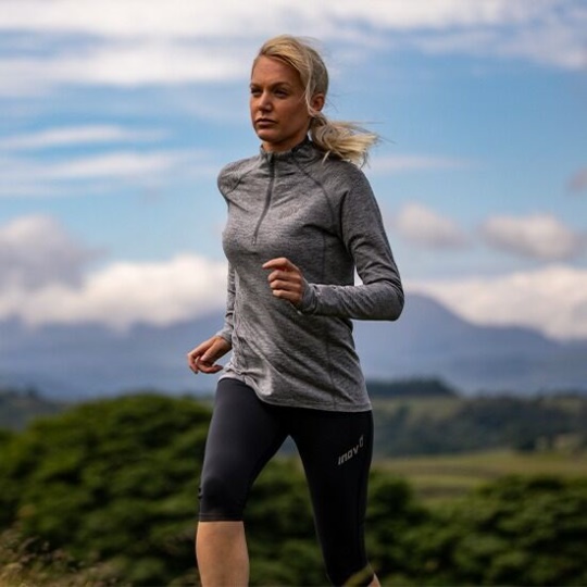 Inov-8 Light Grey Train Elite Long Sleeve Half Zip Mid Layer Women's